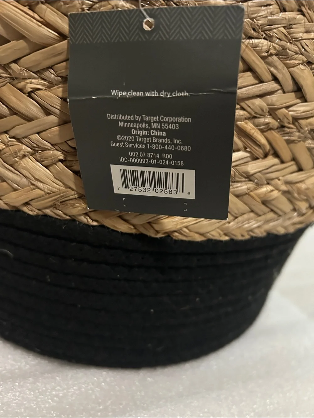 Threshold Mat Grass Poly-Cotton Rope 13” L x 13” W x 8” H Two tone basket